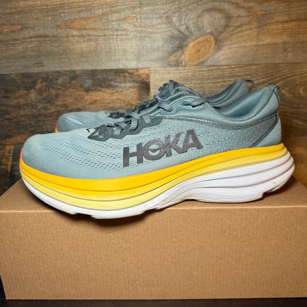 Hoka Bondi 8 Men's Athletic Running Shoes - Excellent Condition